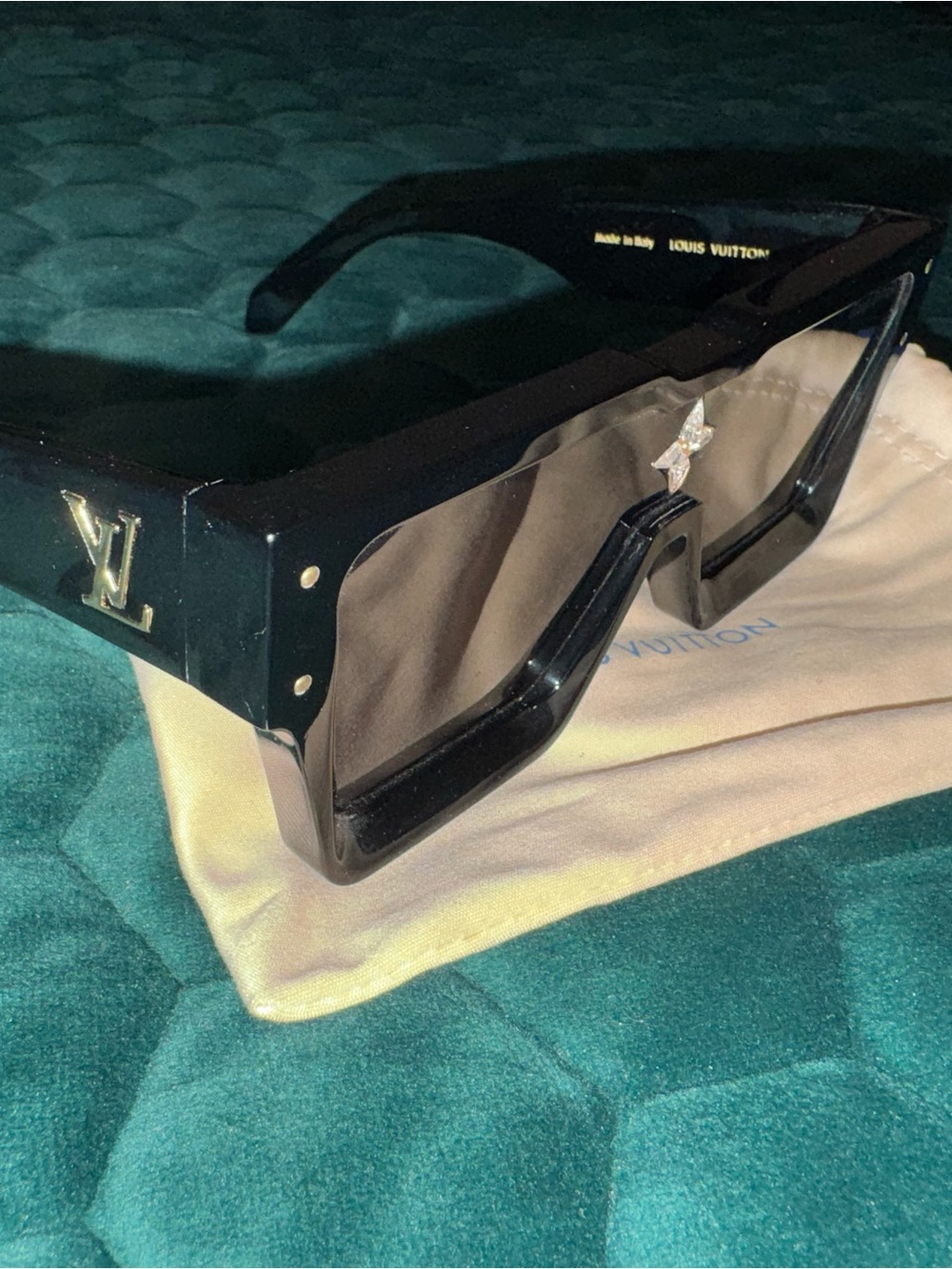 Louis Vuitton Black Oversized Square Logo Sunglasses